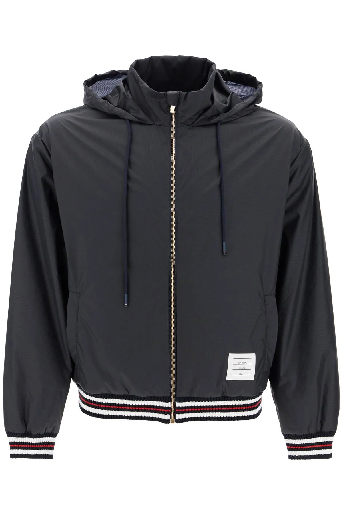 Thom Browne Windbreaker Jacket In Ripstop Fabric   Blue