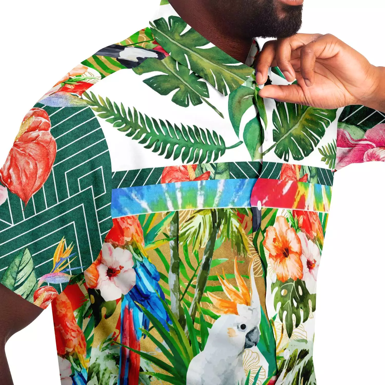 Tropical Print Short Sleeve Shirt