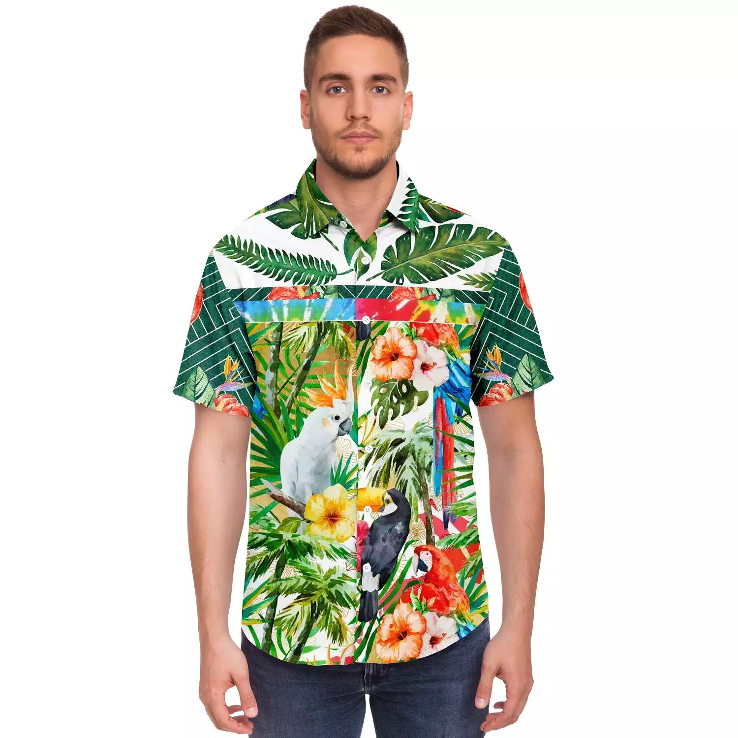 Tropical Print Short Sleeve Shirt