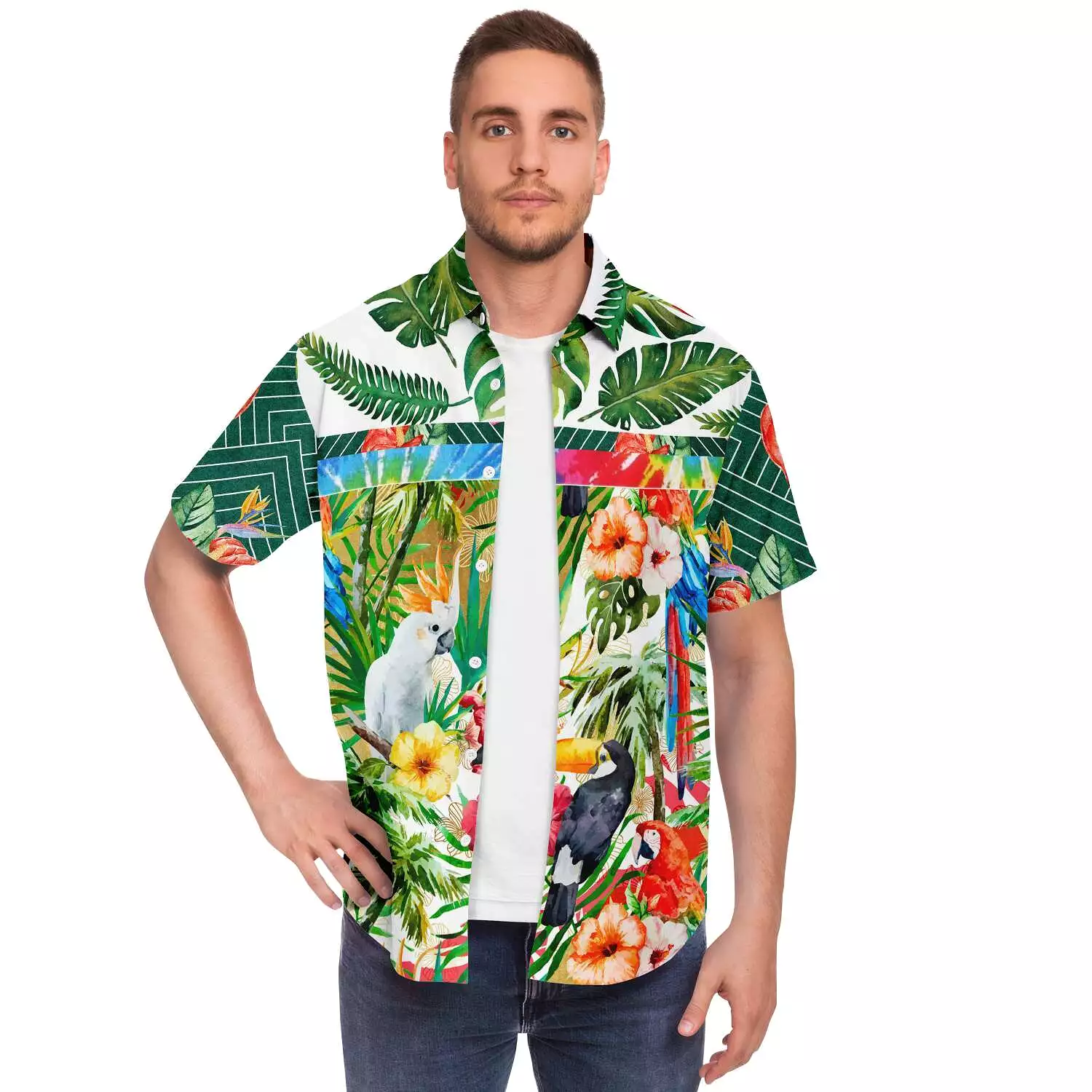 Tropical Print Short Sleeve Shirt