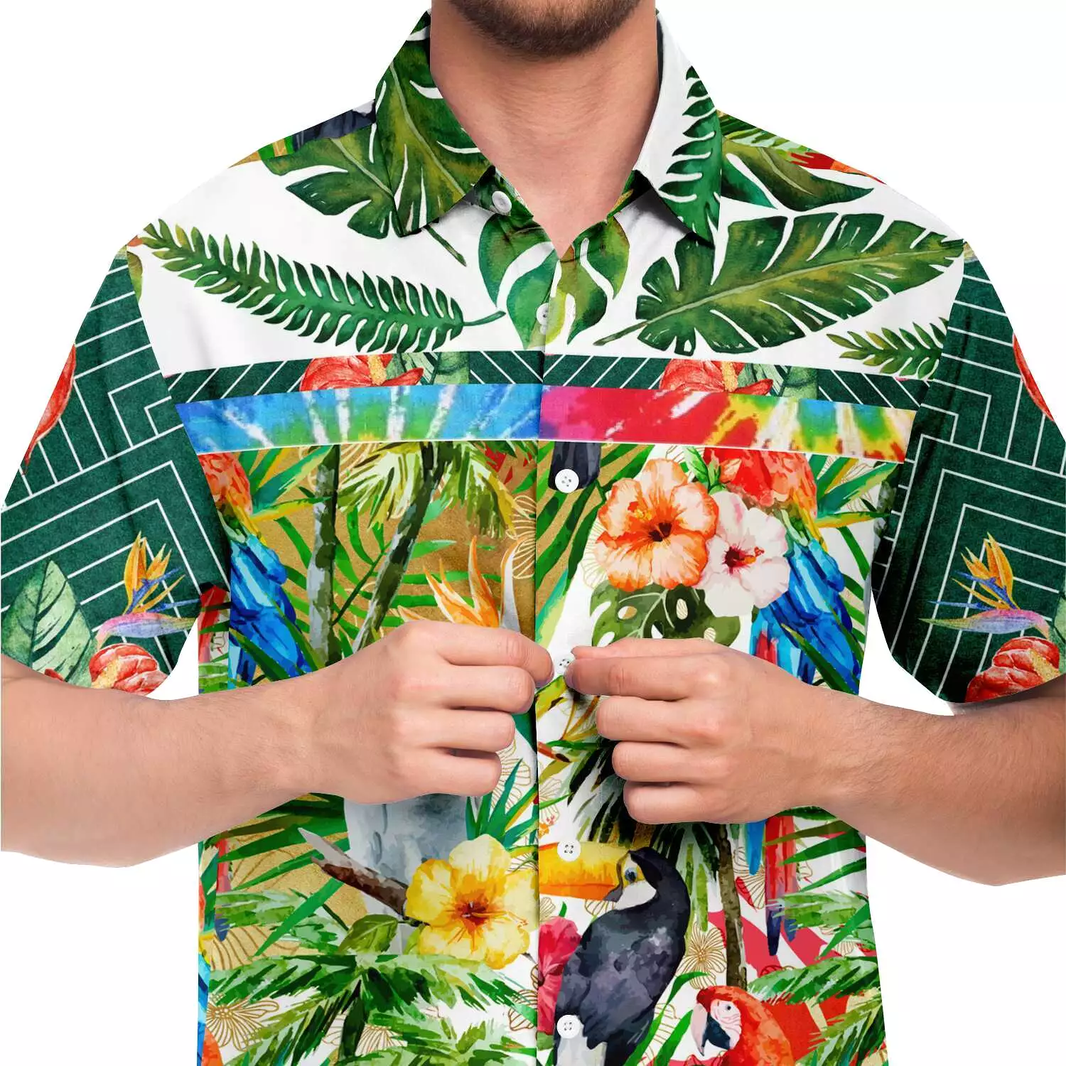 Tropical Print Short Sleeve Shirt