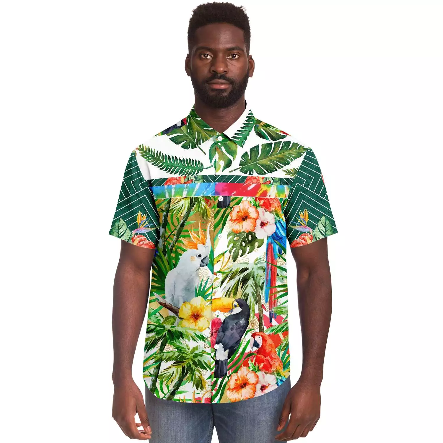 Tropical Print Short Sleeve Shirt