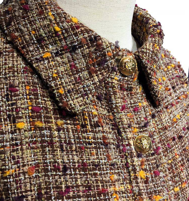 Tweed Shirt with Pleated Design