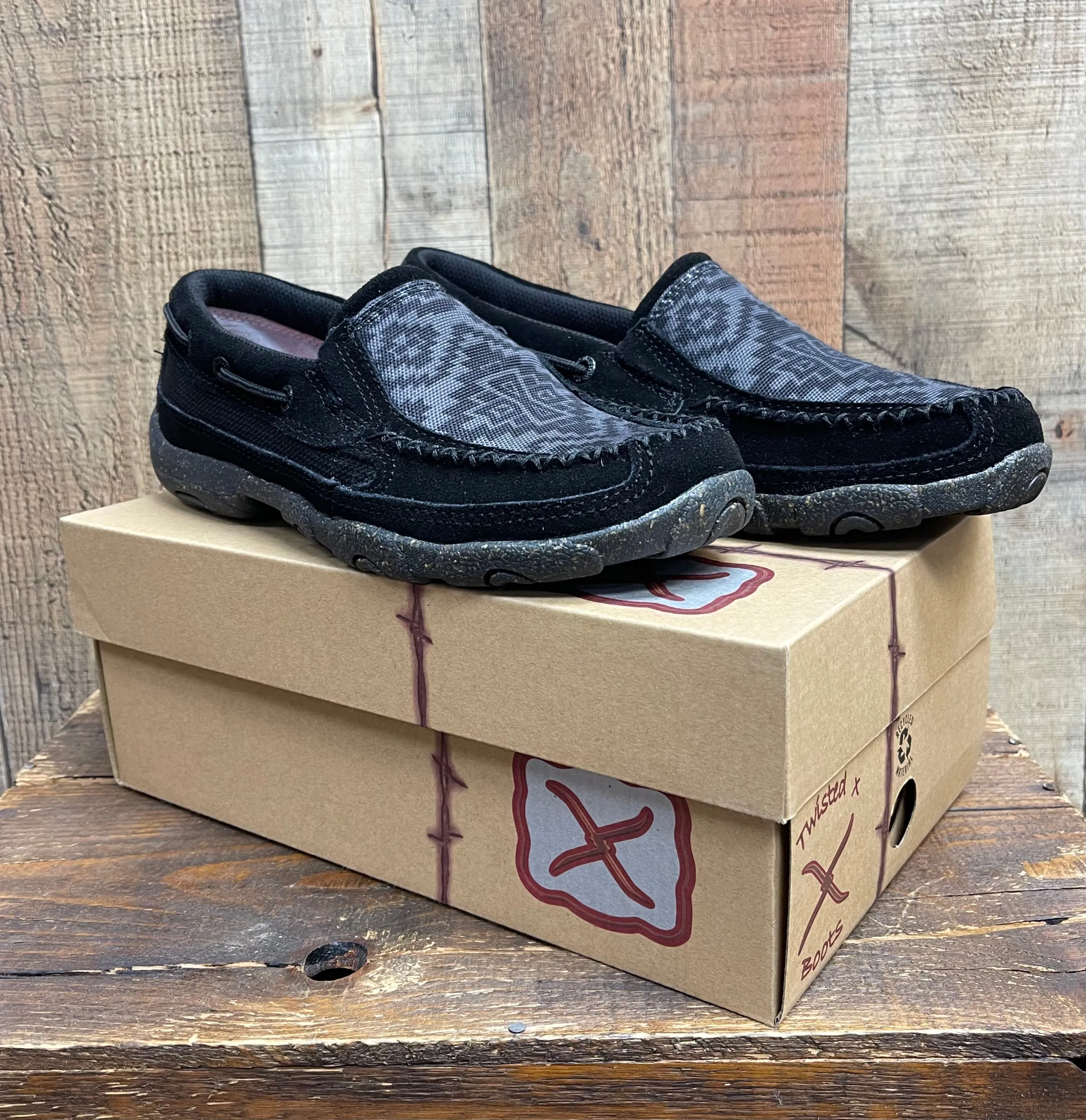 Twisted X Slip On Driving Moc - Black/Grey