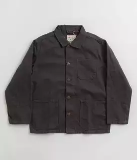 Uskees charcoal canvas buttoned overshirt 3027