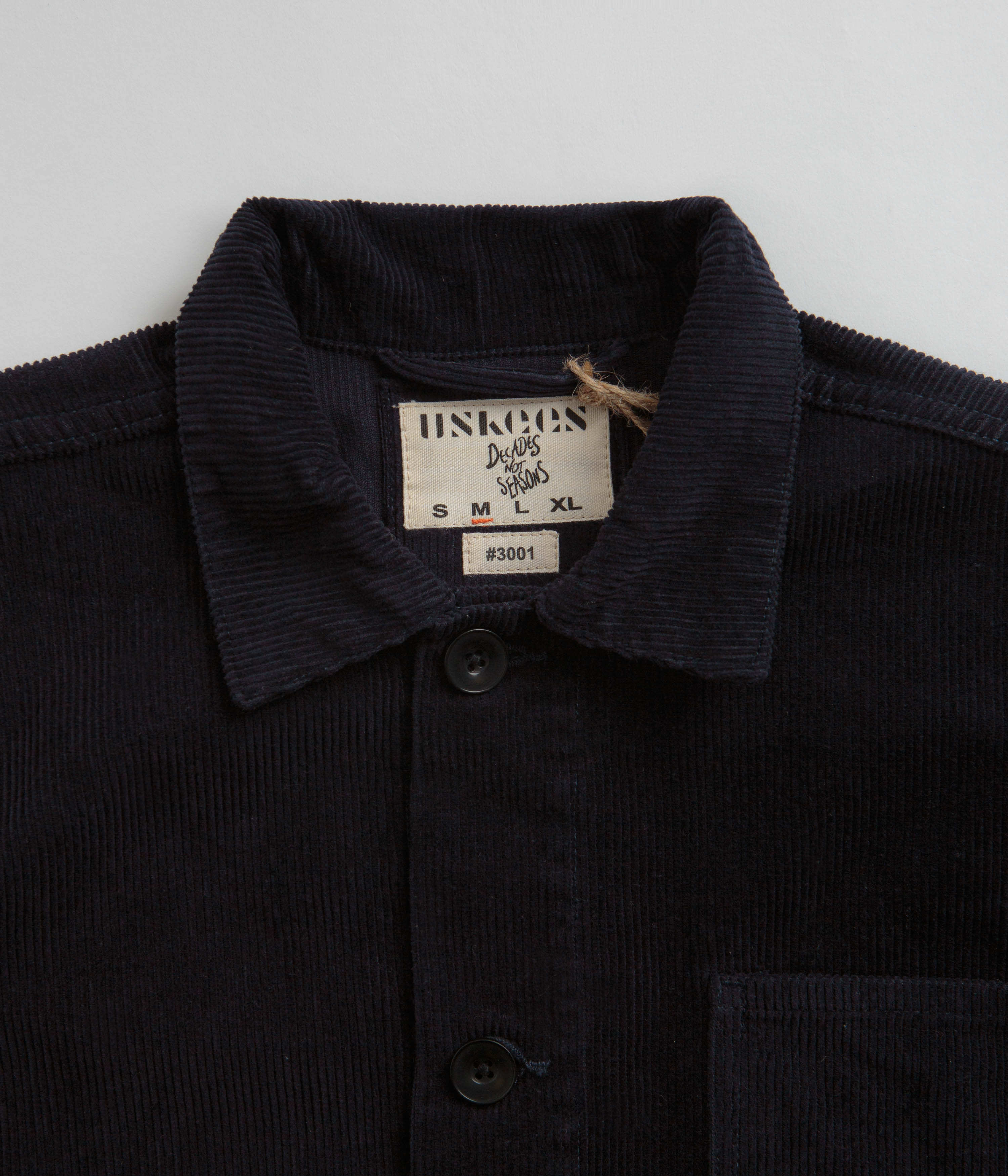 Uskees Midnight Blue Cord Buttoned Overshirt