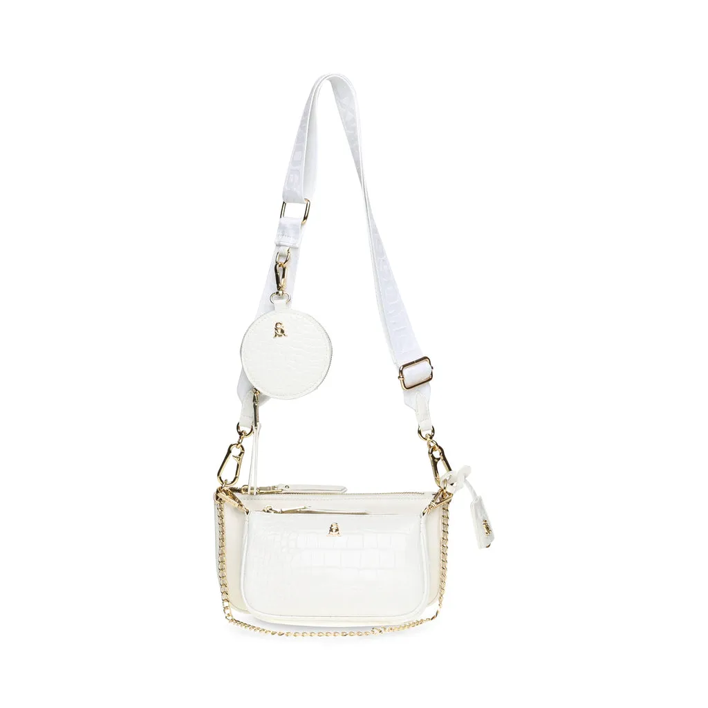 White and Gold Burgent Crossbody Bag