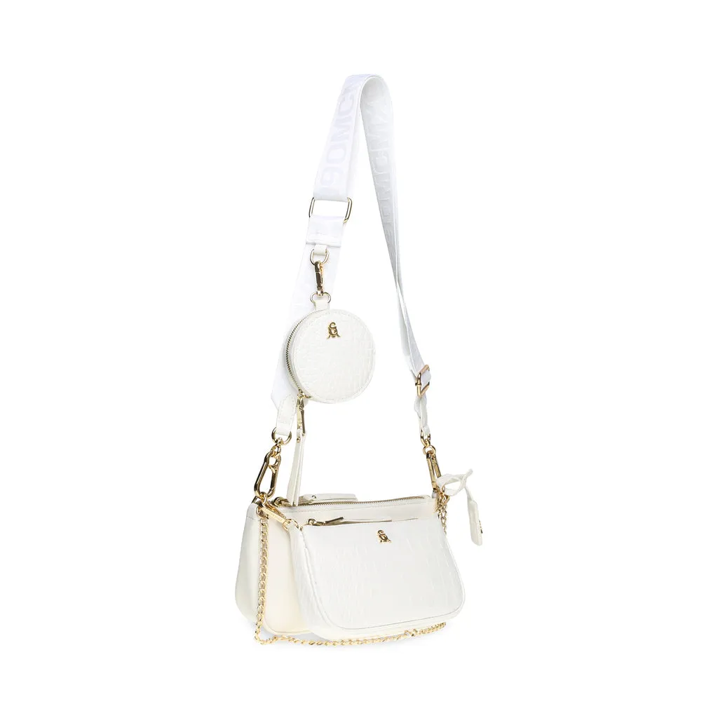 White and Gold Burgent Crossbody Bag