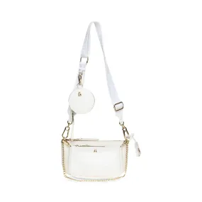 White and Gold Burgent Crossbody Bag