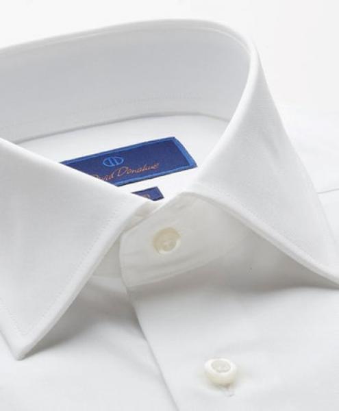 white fine twill dress shirt - trim fit