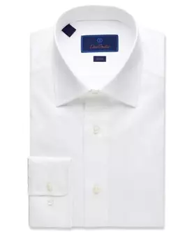 white fine twill dress shirt - trim fit