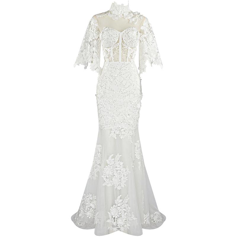 White Lace Maxi Gown