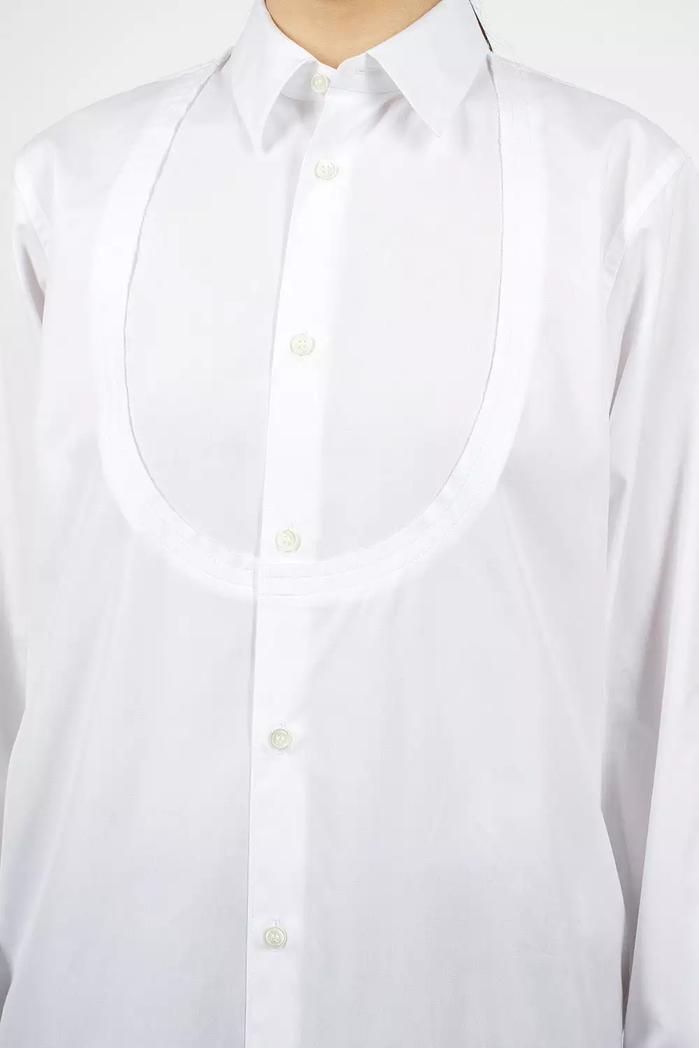 White Long Bib Shirt