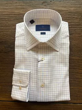 white orange checkered dress shirt