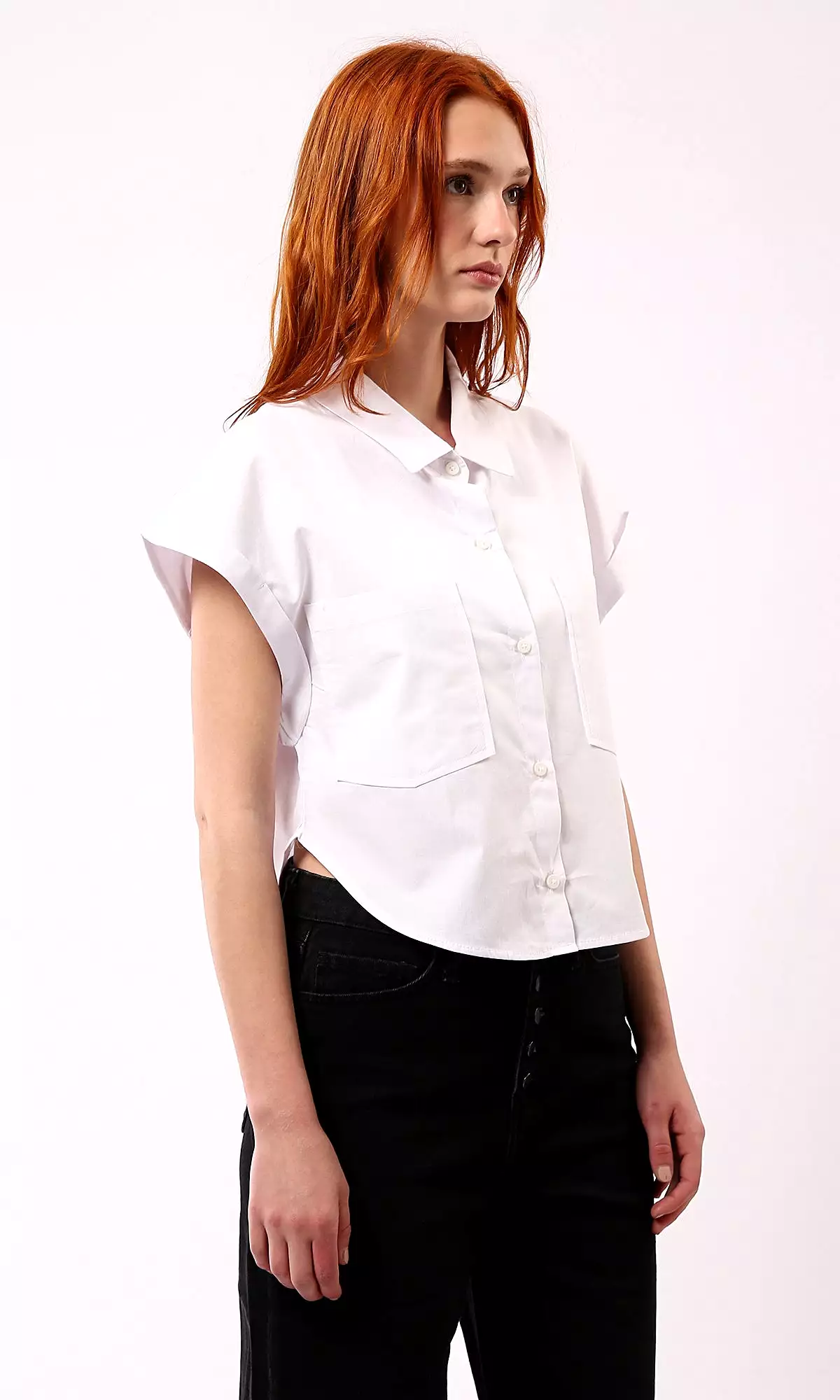 White Shirt with Pocket Buttons - O181642