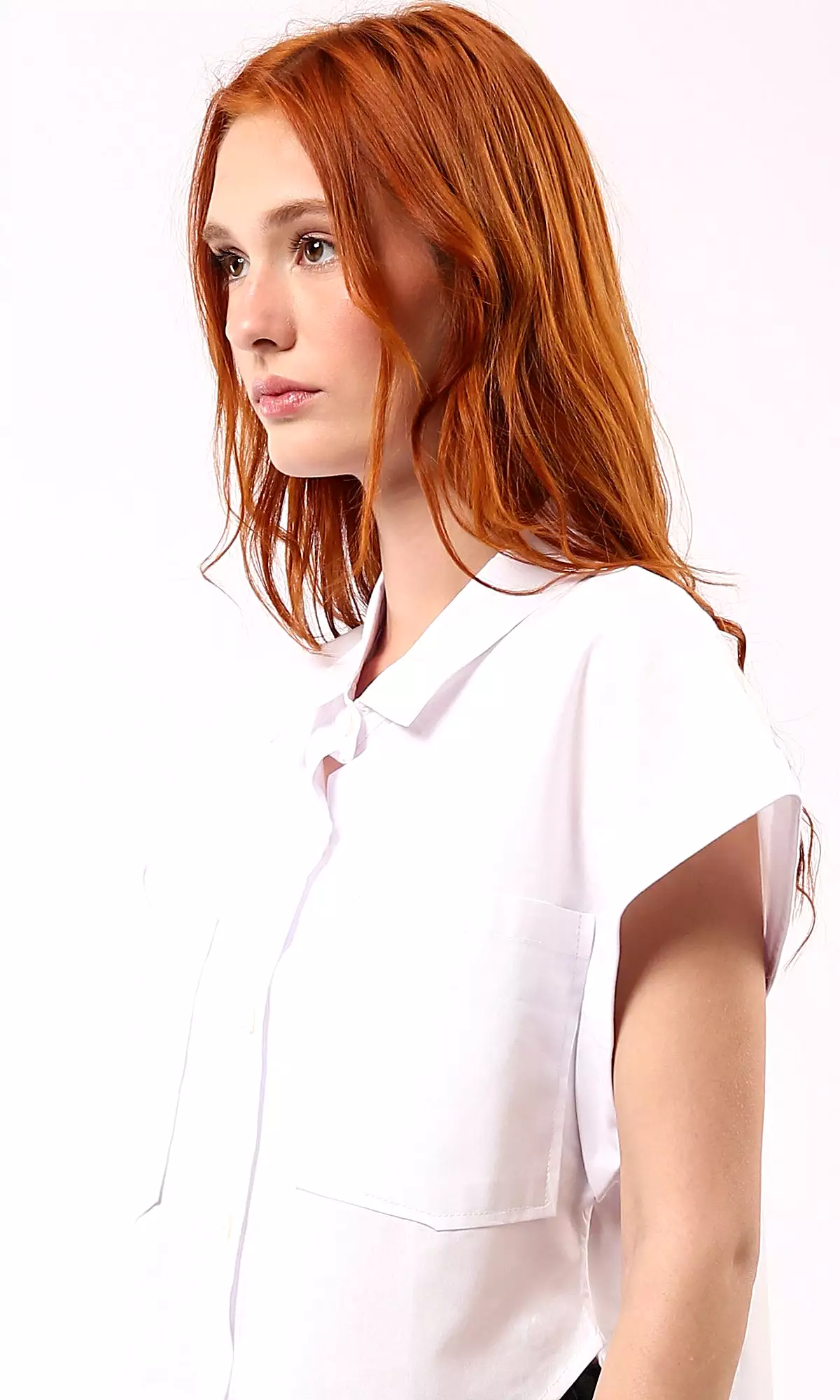 White Shirt with Pocket Buttons - O181642