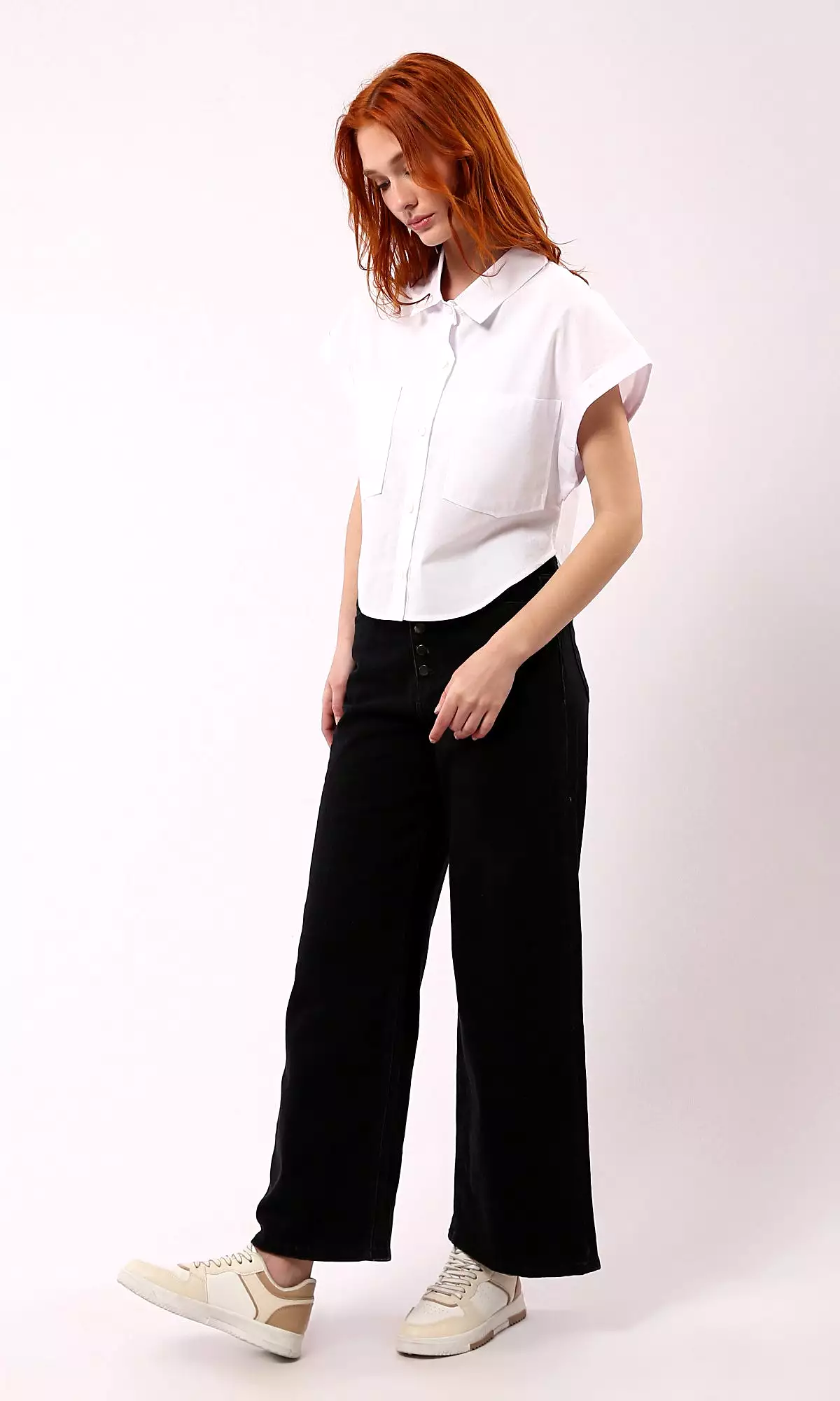 White Shirt with Pocket Buttons - O181642