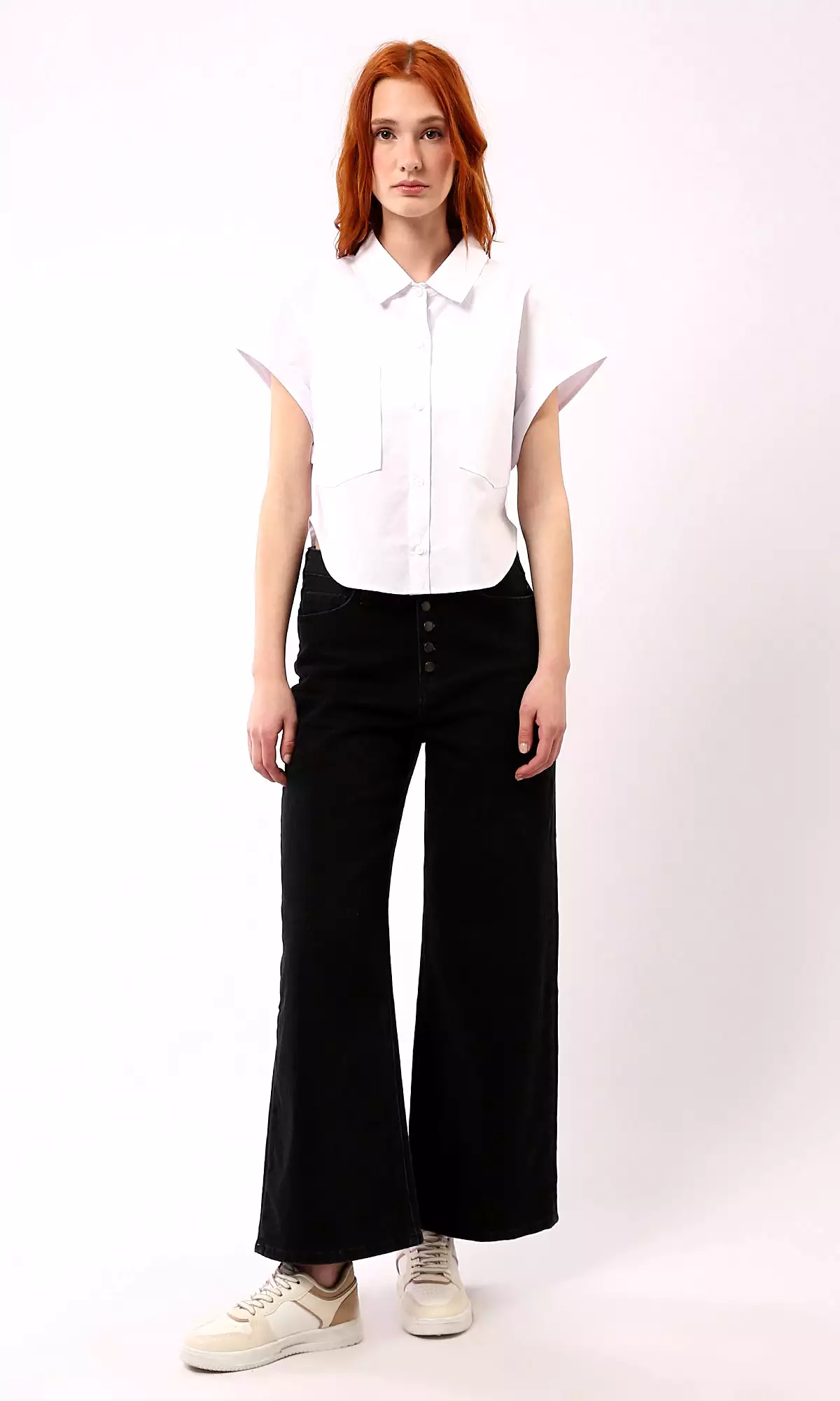 White Shirt with Pocket Buttons - O181642