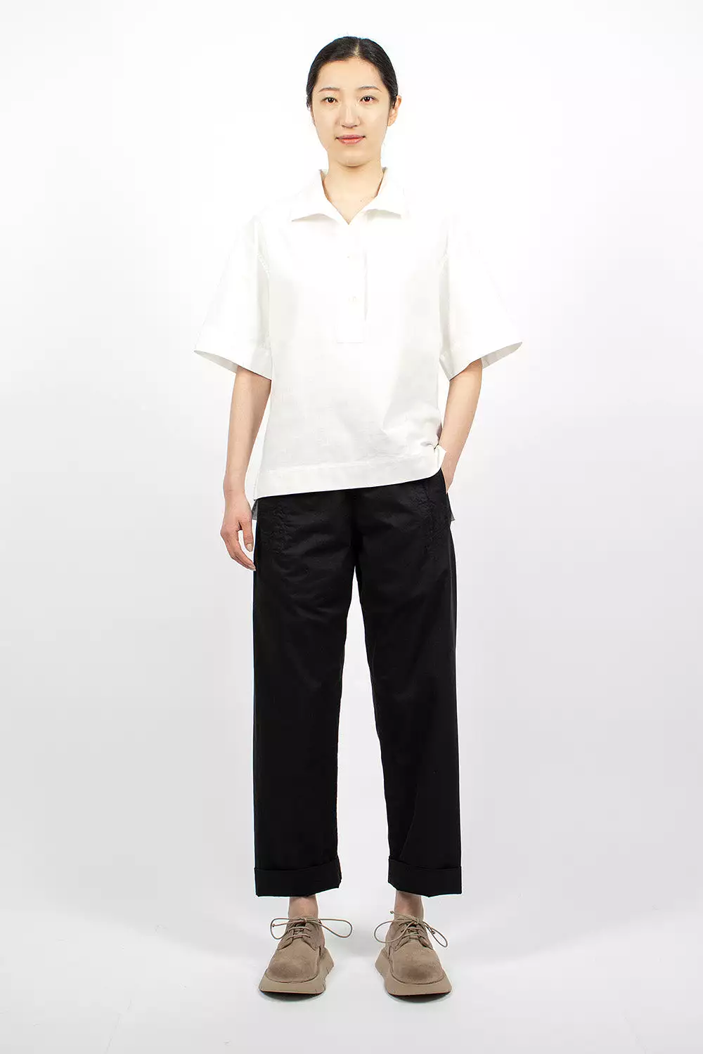 White Short Sleeve Utility Shirt