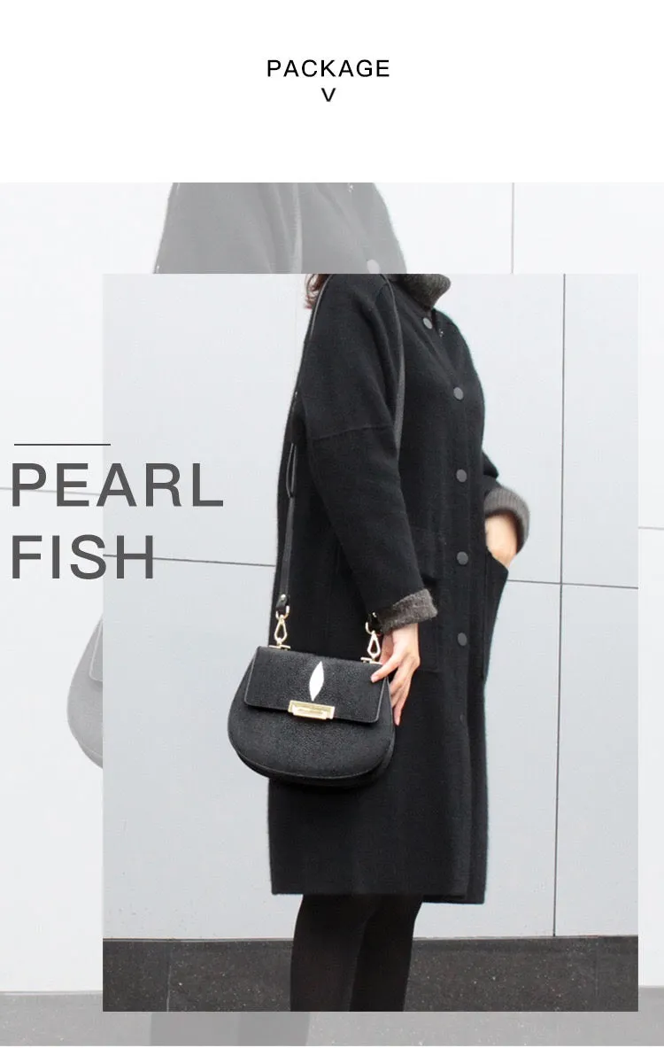 Women's fashion pearl stingray skin handbags.