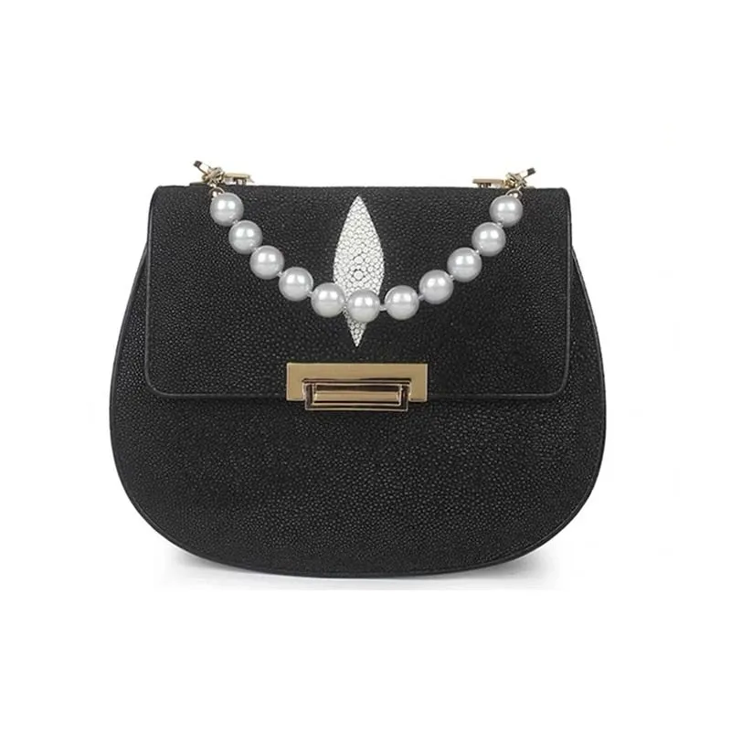 Women's fashion pearl stingray skin handbags.