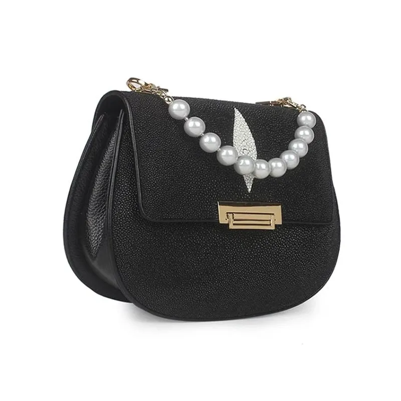 Women's fashion pearl stingray skin handbags.