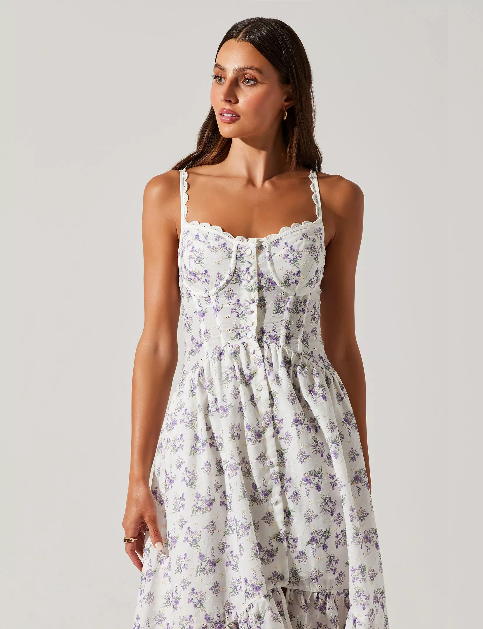 Yamila Midi Dress, Lavender Floral - Shop Now